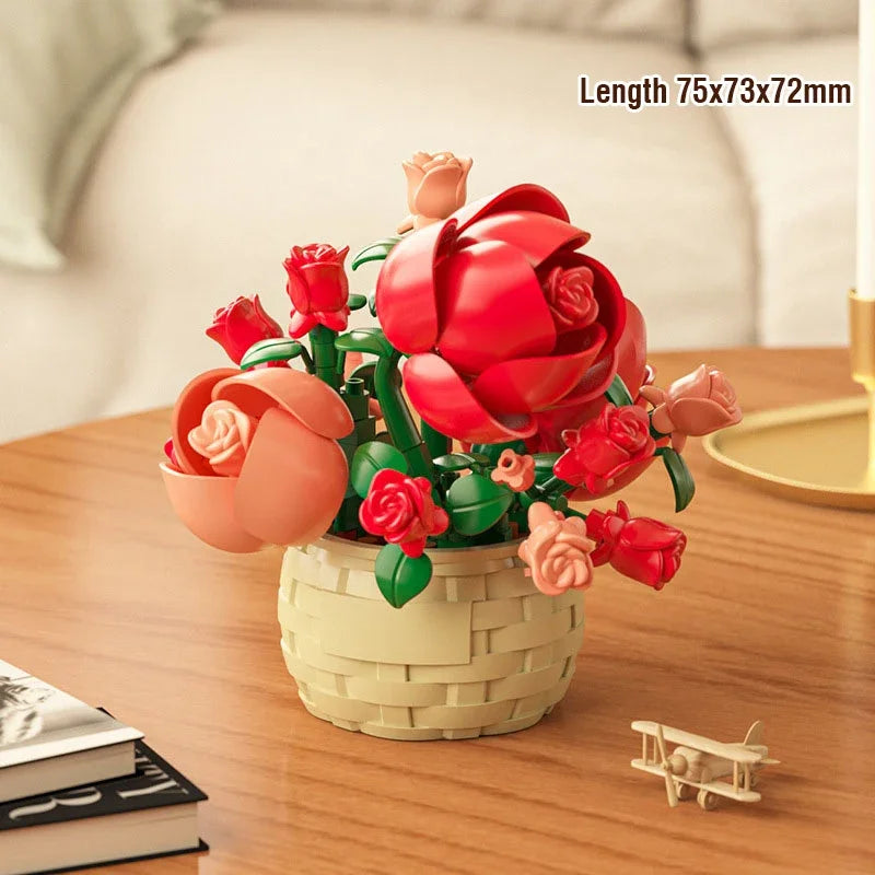 DIY Flower Building Blocks Kit – Creative Bonsai Plants for Kids & Adults