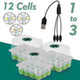 LED Grow Light Seed Starter Kit - Indoor Germination Tray with Transparent Dome