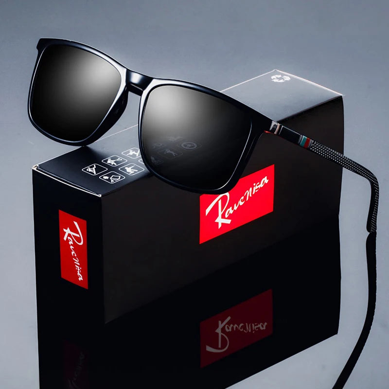 Gafas de sol polarizadas cuadradas de moda para hombres: gafas de diseñador de lujo con protección UV400 