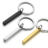 Personalized Engraved Keychain – Custom Stainless Steel Square Pendant Keyring