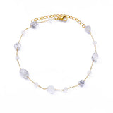 Pulsera de acero inoxidable con dijes de moda para mujer: diseño de plantas con cierre de pinza de langosta