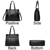Women’s Vintage PU Leather Tote Bag – Large Capacity Zipper Handbag for Daily & Office Use