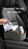 Universal Car Armrest Storage Box – PU Leather Center Console Organizer with Tissue Holder