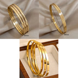 Minimalist Gold Stainless Steel Bangle Bracelet Set for Women