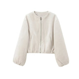 Women's Stylish Bomber Jacket with Crew Neck – Soft, Trendy & Versatile Outerwear