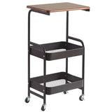 Slim Waterproof Rolling Storage Cart with Wheels