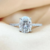 Oval Cut Moissanite Ring - 1CT/2CT/3CT D Color VVS1 Sterling Silver Wedding Band