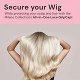 Adjustable Lace Wig Cap with Non-Slip Grip & Ear Cutouts – Includes Free Headband & Brush