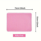 Extra Large Cat Litter Mat - Honeycomb Double Layer for Superior Scatter Control