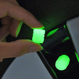 Glow-in-the-Dark Multi-Color Tire Valve Caps – Fluorescent Stem Covers for Cars, Motorcycles & Bicycles