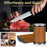 Rolling Knife Sharpener with Magnetic Base – 15° & 20° Angle Guide and Diamond Sharpening Stone