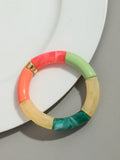 Pulsera de cuentas acrílicas bohemias para mujer: dije geométrico, moderna y liviana