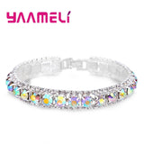 Elegant Sterling Silver Cubic Zirconia Women’s Chain Bracelet
