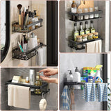 Estante de almacenamiento de aluminio para baño y cocina montado en la pared