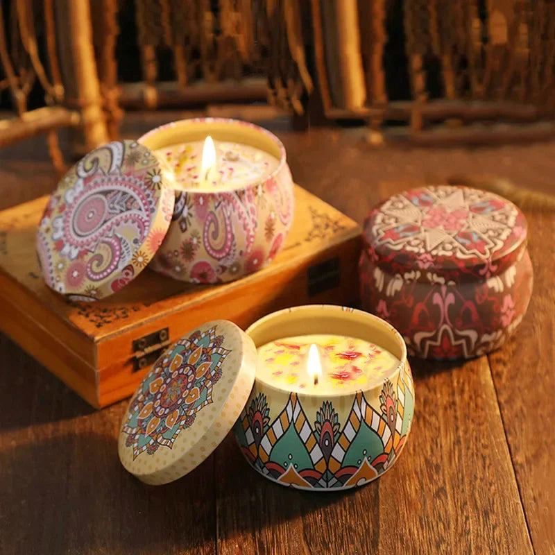 Vela de cera de soja perfumada: fragancia floral aromática para relajación y decoración