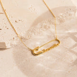 Custom Double Name Necklace - Personalized Stainless Steel Paper Clip Pendant for Women