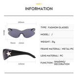 Gafas de sol estilo punk Y2K de moda 2025: gafas de sol envolventes de moda para mujeres y hombres