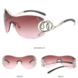 Gafas de sol sin montura KLASSNUM Y2K: lentes con degradado elegantes para mujeres