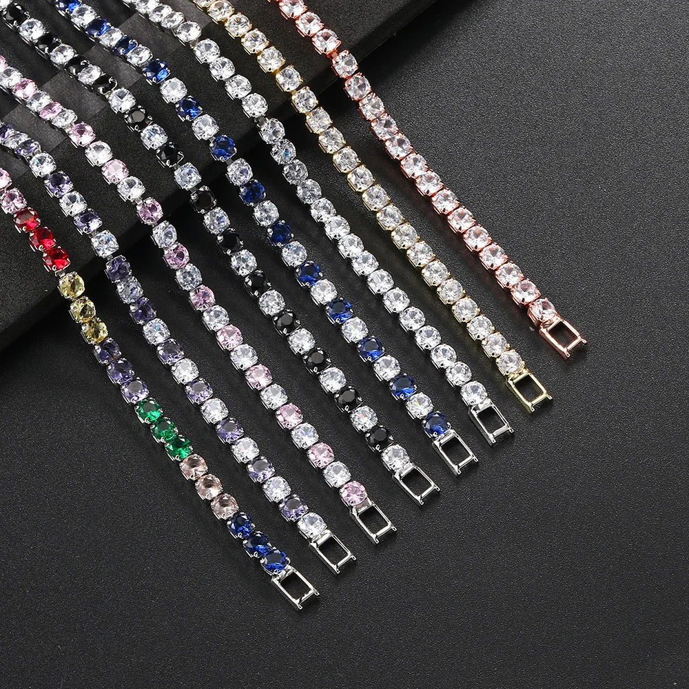 Elegant Beaded Cubic Zirconia Chain Bracelet for Women