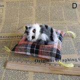 Mini Plush Cat Ornaments - Realistic Lying Position Faux Cats for Home Decor & Gifts