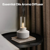 Difusor y humidificador de aroma ultrasónico con luz de vela de 120 ml: aceites esenciales, luz nocturna LED, alimentación por USB