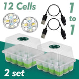 LED Grow Light Seed Starter Kit - Indoor Germination Tray with Transparent Dome