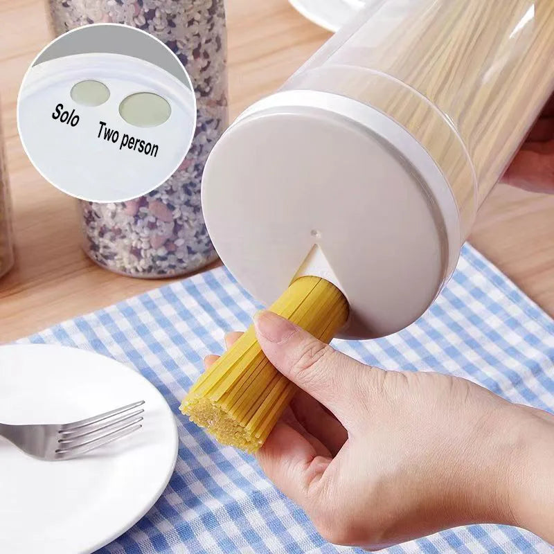 Recipiente hermético para almacenar fideos: recipiente de plástico apto para uso alimentario para organizar la cocina