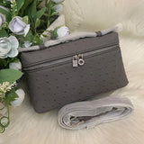 Premium Cowhide Ostrich Leather Crossbody Bag – Multi-Functional & Stylish