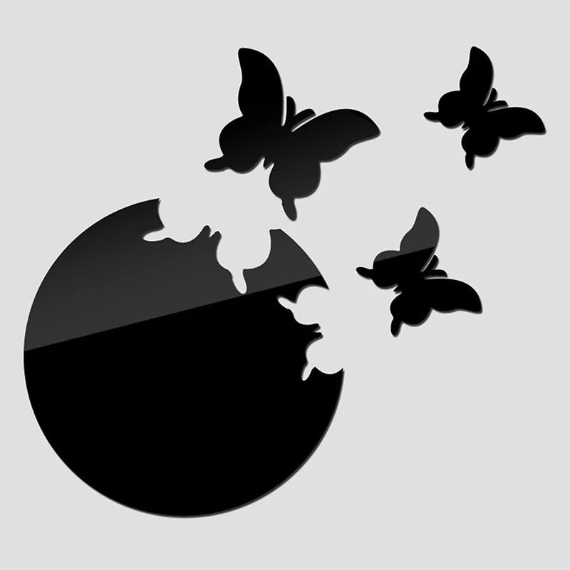 Pegatinas de pared con espejos de mariposas en 3D: elegante decoración casera hecha a mano