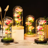 Romantic LED Rose Glass Lamp for Wedding and Home Decoration
