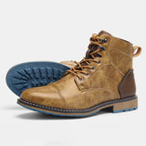 Men’s Microfiber Leather Ankle Boots - Retro Zip-Up Fashion Boots