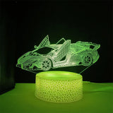3D Race Car LED Night Light with Touch Control & Color-Changing Modes