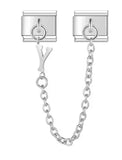 Pulsera unisex de acero inoxidable con dijes de animales: pulsera clásica y moderna con cierre de anilla de resorte