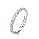 Moissanite Eternity Band – 925 Sterling Silver Wedding Ring with White Gold Plating