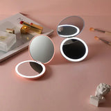 Personalized LED Makeup Mirror – 2-Sided Folding Compact Mirror with Light