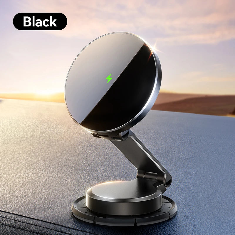 Soporte magnético para coche con carga inalámbrica de 15 W y rotación de 360°