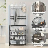 Perchero para ropa, zapatero de varias capas, para puerta, estante para sombreros y zapatos, organizador sencillo de suelo para sala de estar, estantes de almacenamiento