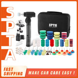 SPTA Cordless Mini Car Polisher – Portable, Rechargeable, and Adjustable Speed for Auto Detailing