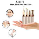 4-in-1 Electric Hair Remover for Women - Painless Facial, Bikini & Body Epilator with LED Light
