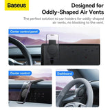 Baseus Magnetic Car Phone Holder – Foldable 360° Dashboard Mount for iPhone & All Smartphones