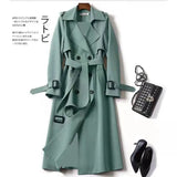 Women's Long Sleeve Trench Coat – 2024 Fashion Double-Breasted Office Jacket