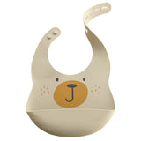 Fashionable Cartoon Printed Waterproof Silicone Baby Bib – Adjustable, Soft & Durable Feeding Bib for Infants and Toddlers