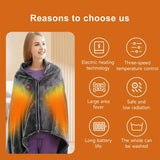 Wearable USB Heated Blanket Shawl – 8 Heating Zones, 3 Temperature Settings, Coral Fleece Throw