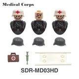 WW2 Military Building Blocks Set - Army Soldier & Motorcycle Model Kit