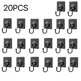 Ganchos de pared de PVC para bolsos, bufandas y accesorios: gancho de almacenamiento multiusos (negro, dorado, transparente) 