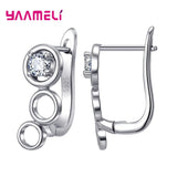 Sterling Silver Hoop Earrings with Cubic Zirconia – Elegant Jewelry for Women