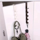 1 percha de plástico para colgar sobre la puerta del dormitorio, con 5 ganchos, para colgar ropa, bolsos y carteras, organizador de almacenamiento para el hogar