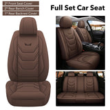 Universal Fit PU Leather Car Seat Covers – Full Set Waterproof Cushion Pads for 5 Seats