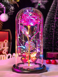 Eternal Rose in Glass Dome - Illuminated Galaxy Flower with Butterfly for Mothers Day