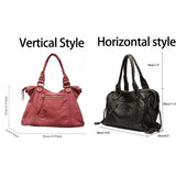 Bolso de mano vintage de gran capacidad para mujer: bolso de mano de piel sintética suave, bolso retro para hombro y bandolera